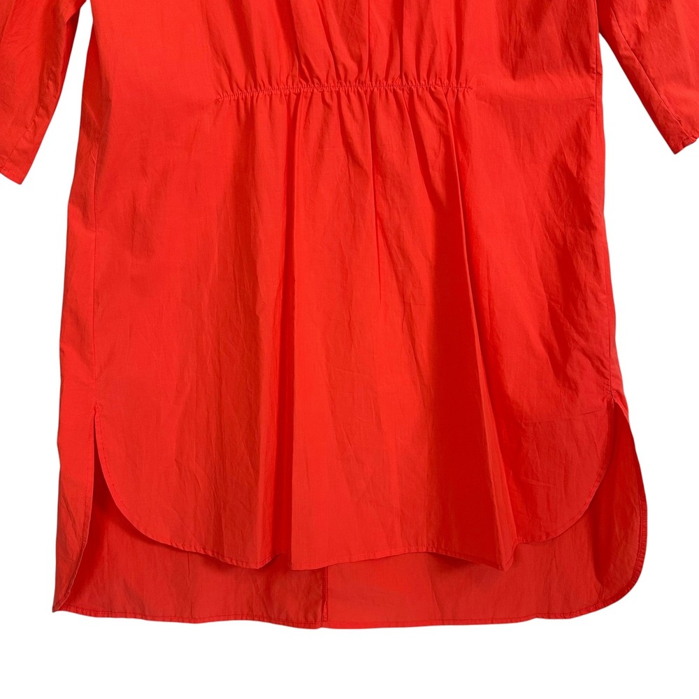 Ottod'Ame Italy Cotton Poplin Tunic Dress Fiamma Bell Sleeve L NWT Orange 10 - Picture 4 of 14